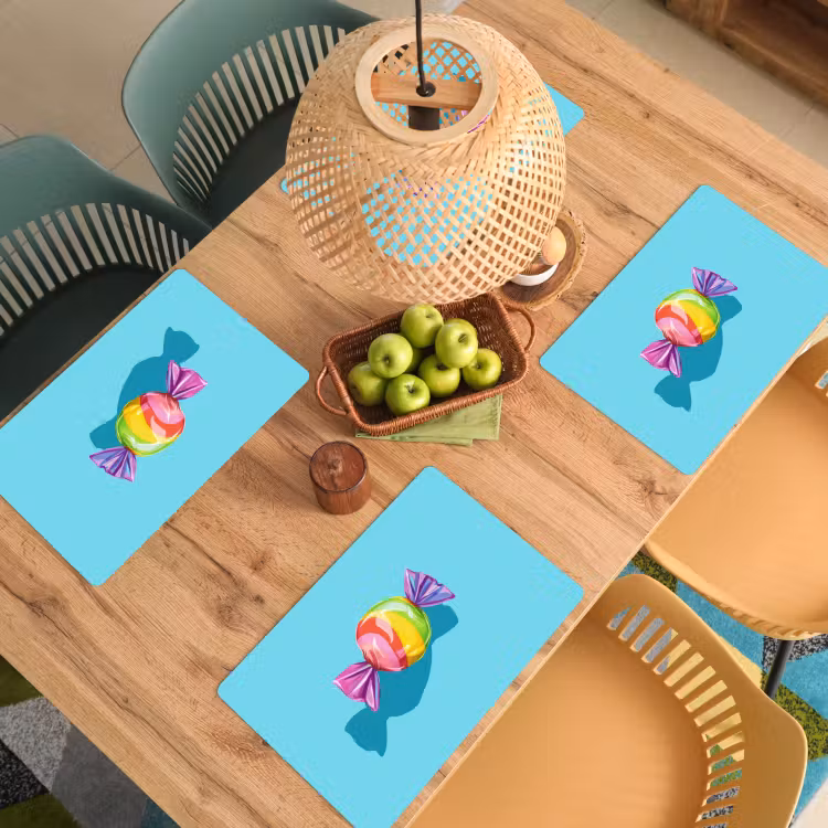 Sets de table - Bleu - Bonbons - Arc-en-ciel — 3