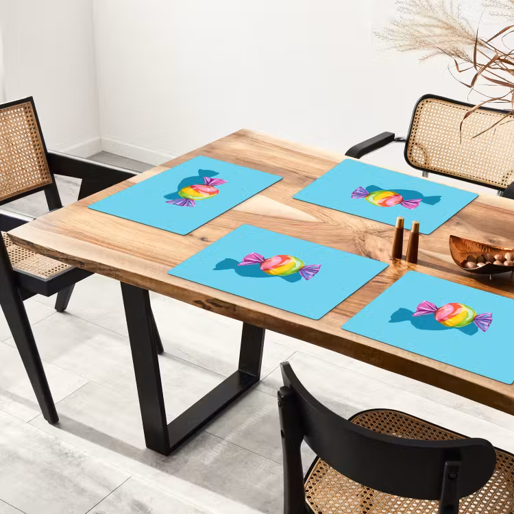 Sets de table - Bleu - Bonbons - Arc-en-ciel — 4