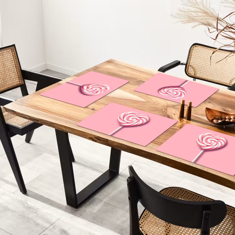 Sets de table - Bonbons - Sucettes - Coeur - Rose — 4