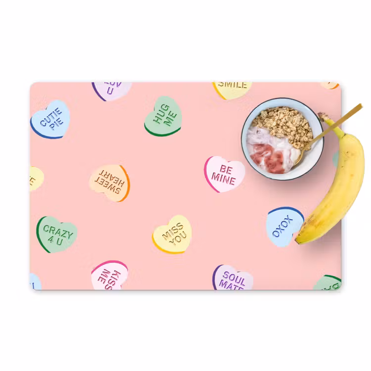 Sets de table - Coeur - Bonbons - Pastel - Texte — 1