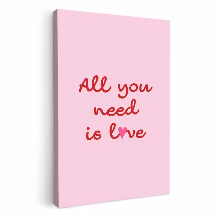 Tableau sur toile - Texte - Rose - Amour - Coeur — 3