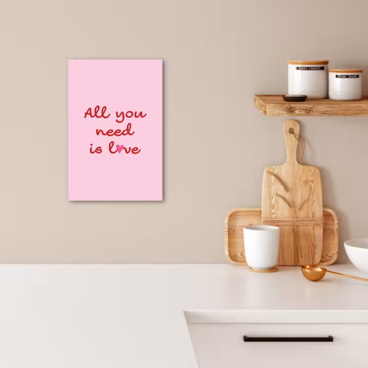 Tableau sur toile - Texte - Rose - Amour - Coeur — 4