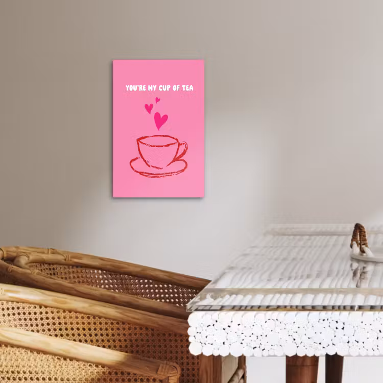 Tableau sur toile - Thé - Rose - Valentin - Texte — 3