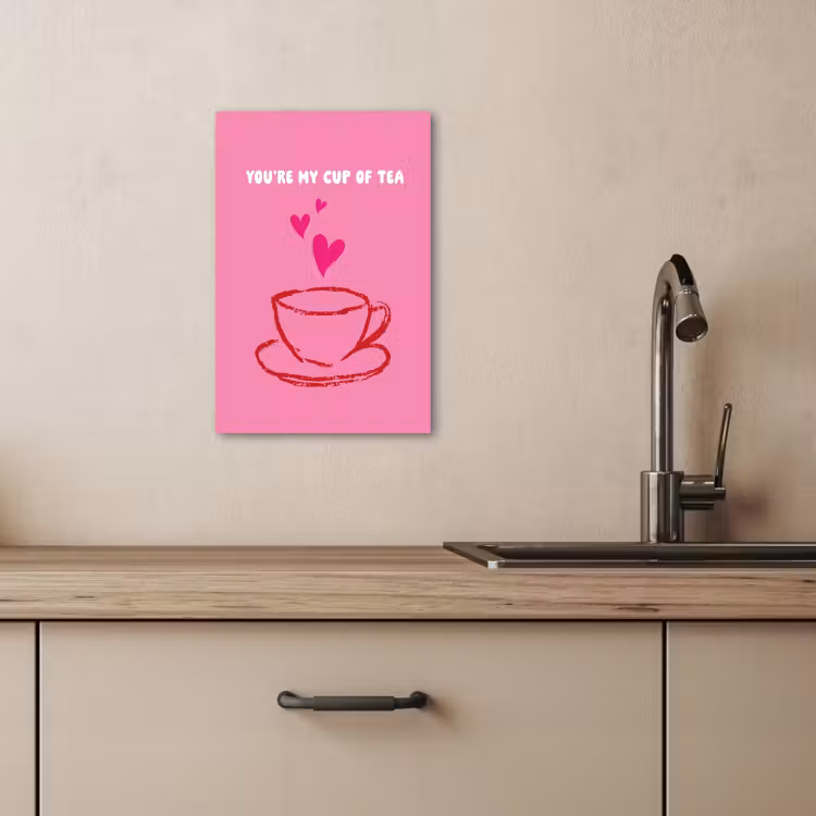 Tableau sur toile - Thé - Rose - Valentin - Texte — 4