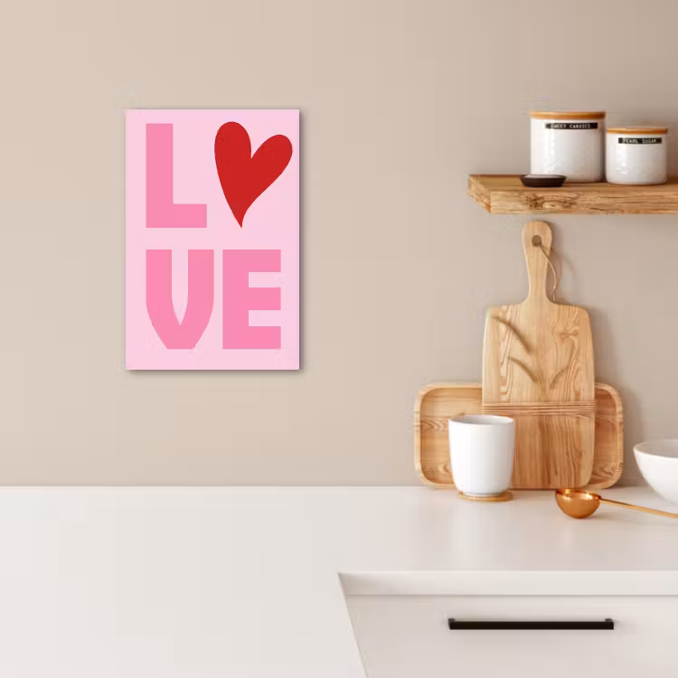 Tableau sur toile - Amour - Rose - Coeur - Valentin — 1