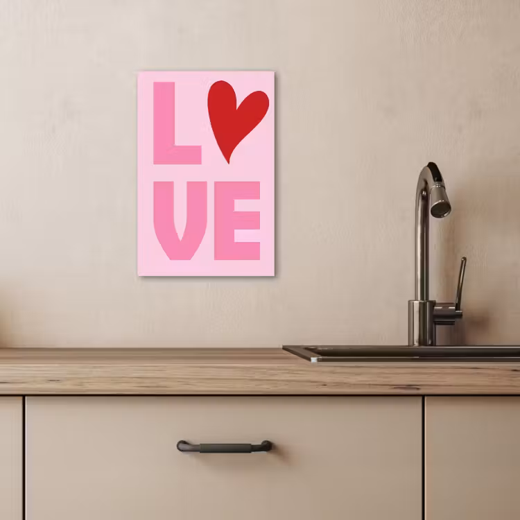 Tableau sur toile - Amour - Rose - Coeur - Valentin — 2