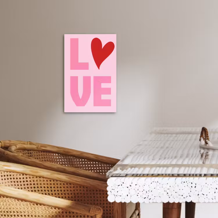 Tableau sur toile - Amour - Rose - Coeur - Valentin — 4