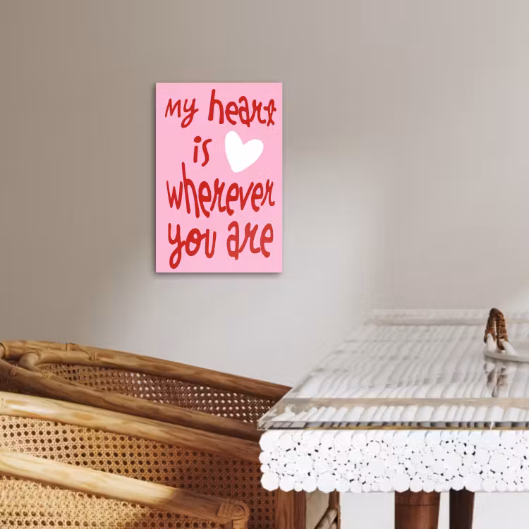 Tableau sur toile - Valentin - Coeur - Amour - Rose — 3