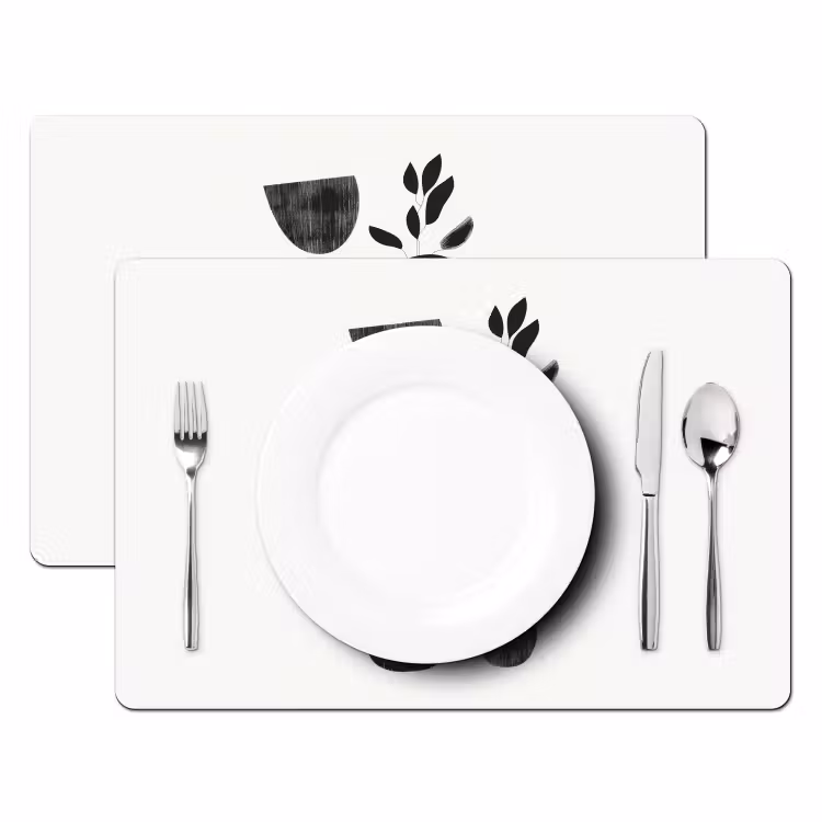 Sets de table - Japandi - Noir - Abstrait — 2