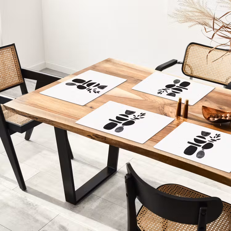 Sets de table - Japandi - Noir - Abstrait — 4