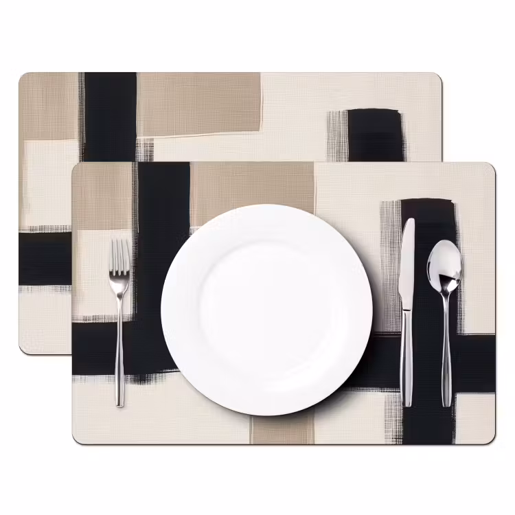 Sets de table - Noir - Abstrait - Japandi — 2