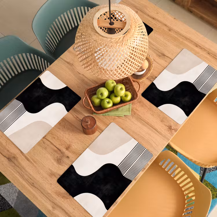 Sets de table - Abstrait - Japandi - Beige - Moderne — 3