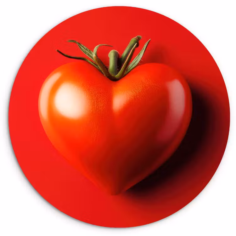 Tableau rond - Tomate - Rouge - Coeur — 1