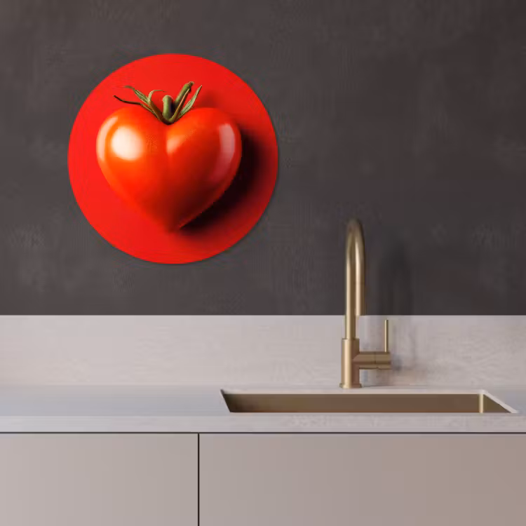 Tableau rond - Tomate - Rouge - Coeur — 2