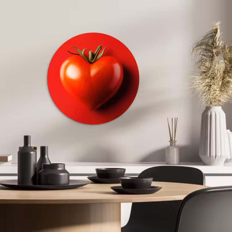 Tableau rond - Tomate - Rouge - Coeur — 3