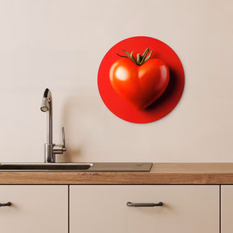 Tableau rond - Tomate - Rouge - Coeur — 4