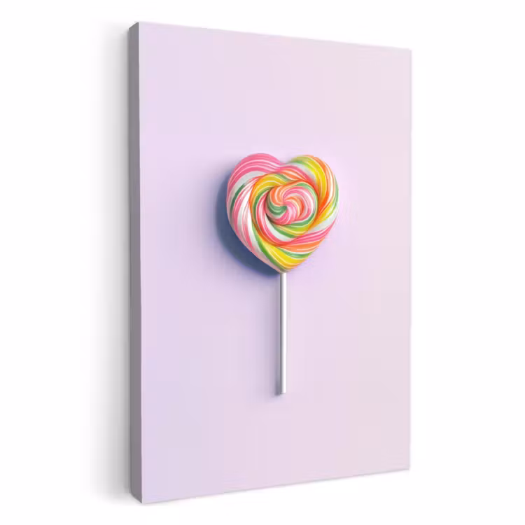 Tableau sur toile - Coeur - Sucette - Bonbons — 1