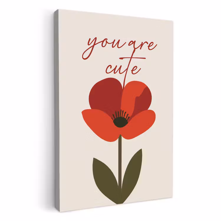 Tableau sur toile - Coquelicot - Fleur - Rouge - Valentin — 1
