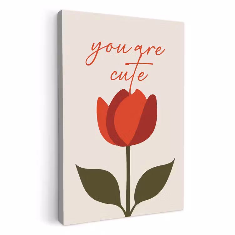 Tableau sur toile - Rose - Rouge - Fleur - Valentin — 1