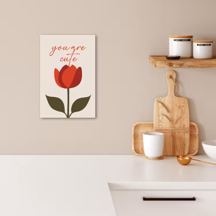 Tableau sur toile - Rose - Rouge - Fleur - Valentin — 3