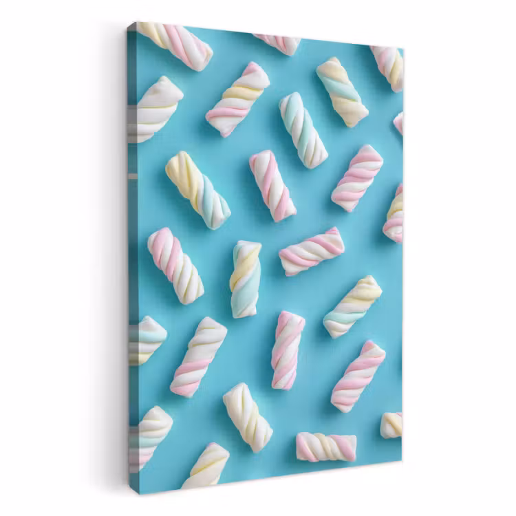 Tableau sur toile - Bacon - Pastel - Bonbons - Bleu — 1