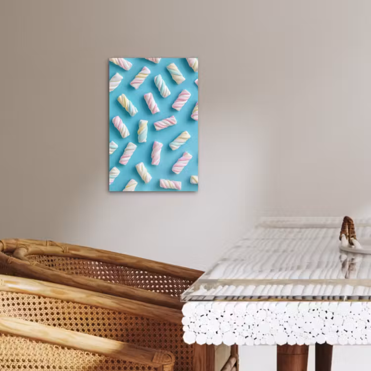 Tableau sur toile - Bacon - Pastel - Bonbons - Bleu — 3