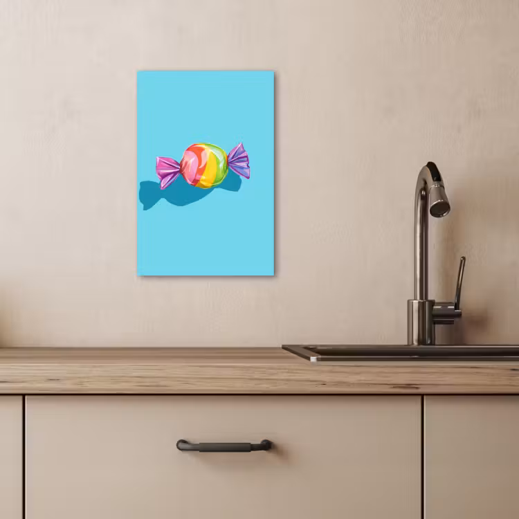 Tableau sur toile - Bleu - Bonbons - Arc-en-ciel — 4