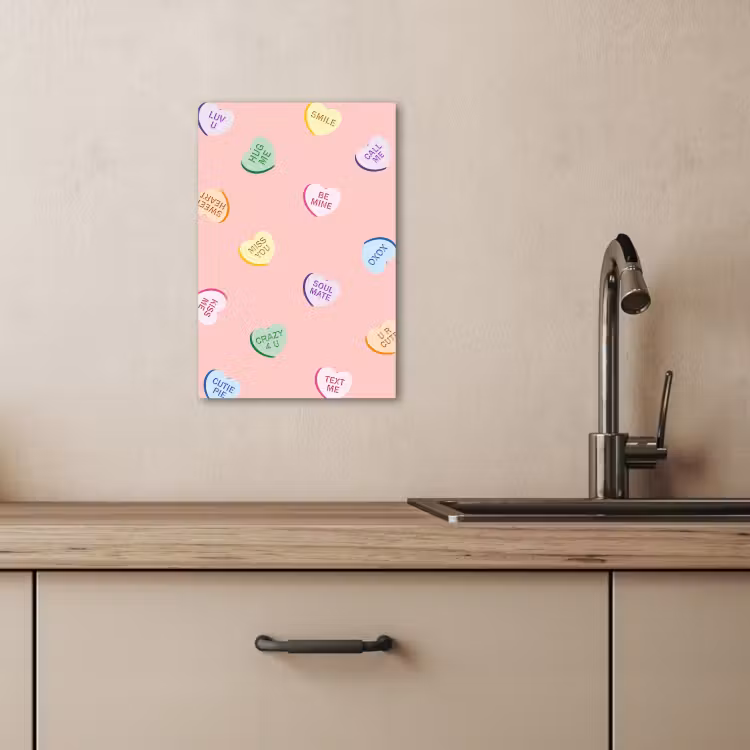 Tableau sur toile - Coeur - Bonbons - Pastel - Texte — 4