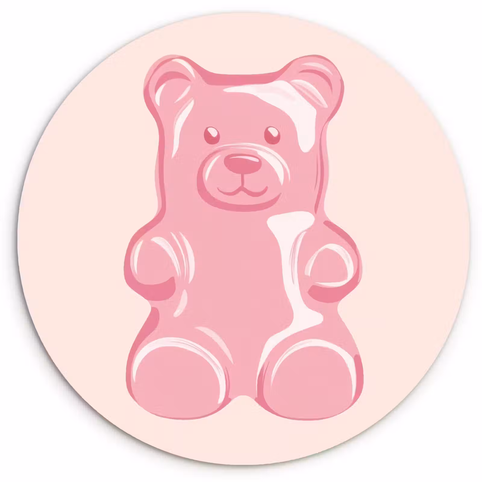 Tableau rond - Ours - Rose - Bonbons — 1