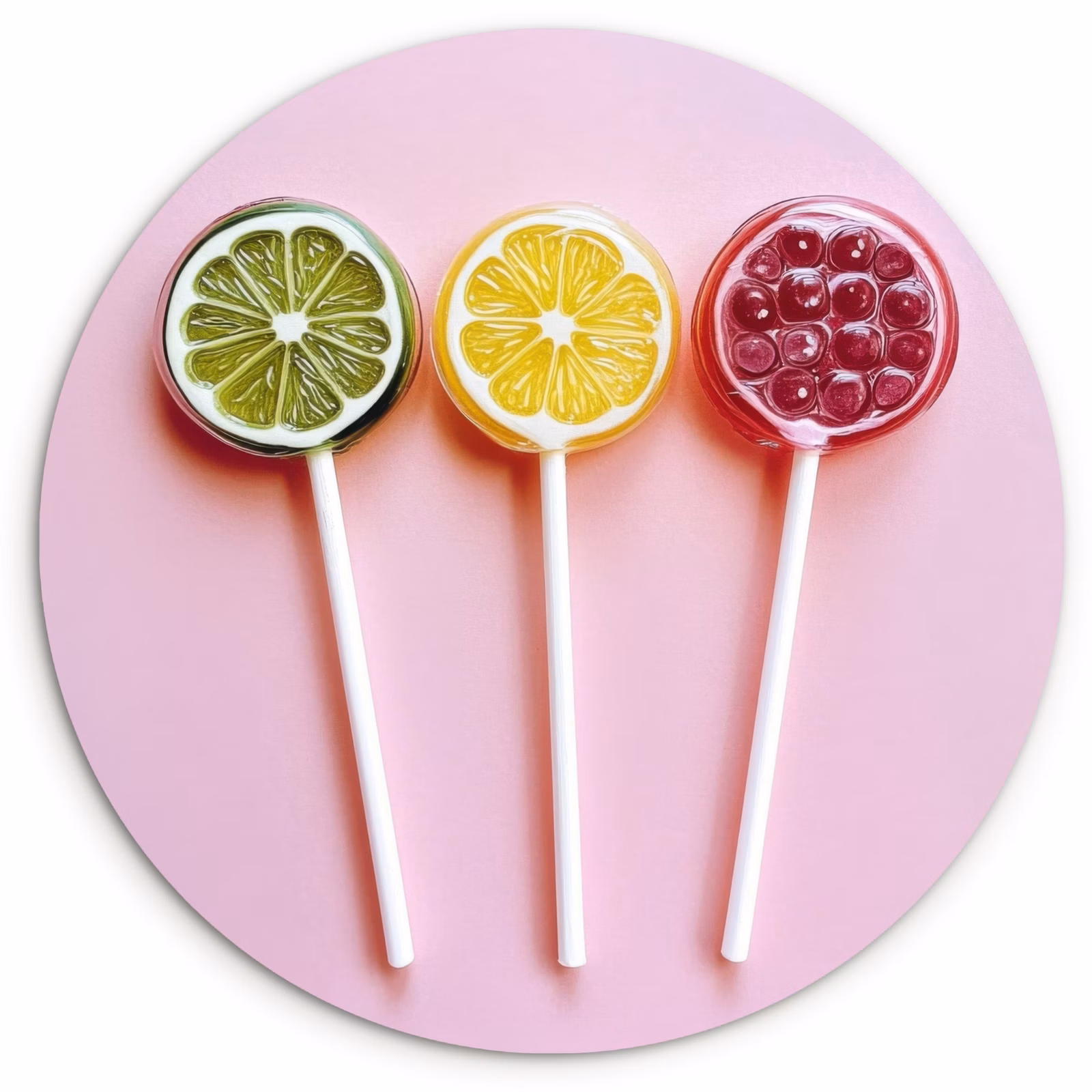 Tableau rond - Sucette - Bonbons - Agrumes — 1