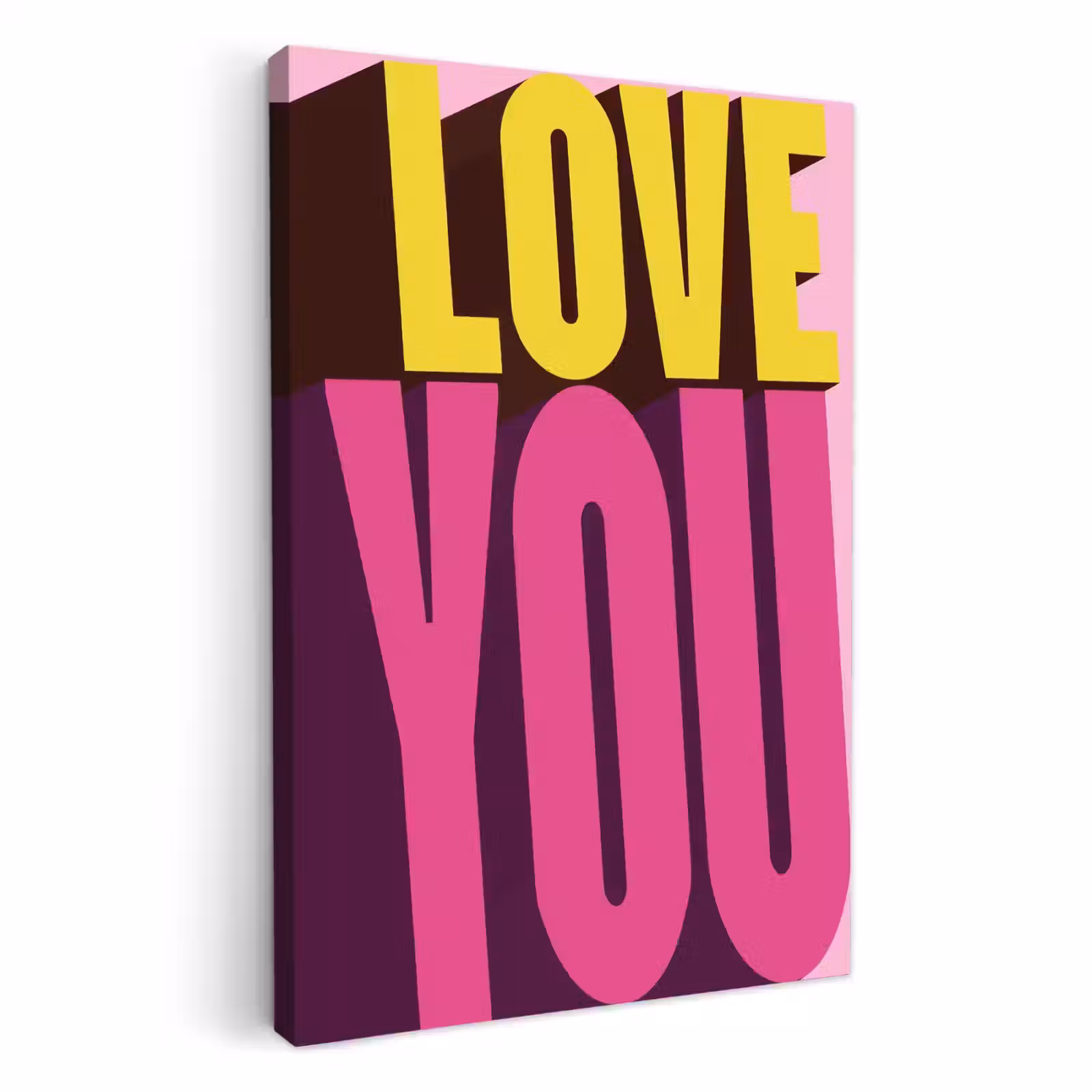 Tableau sur toile - Amour - Texte - Rose - Valentin — 1