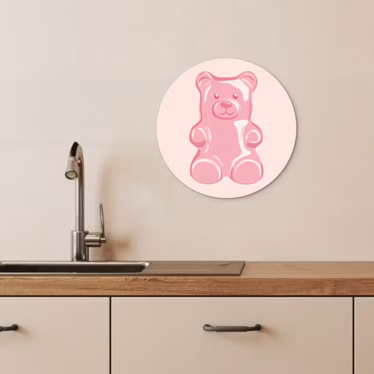 Tableau rond - Ours - Rose - Bonbons — 4