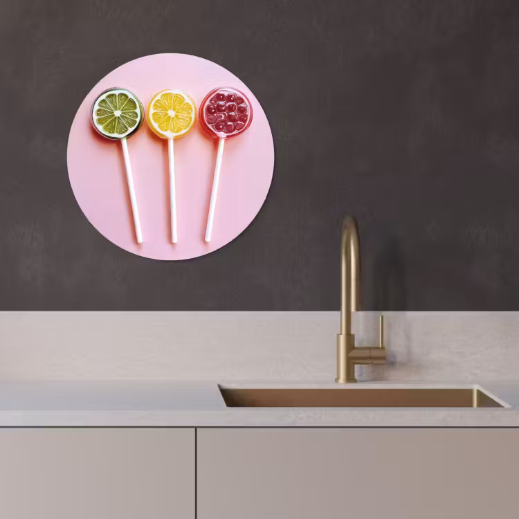 Tableau rond - Sucette - Bonbons - Agrumes — 2