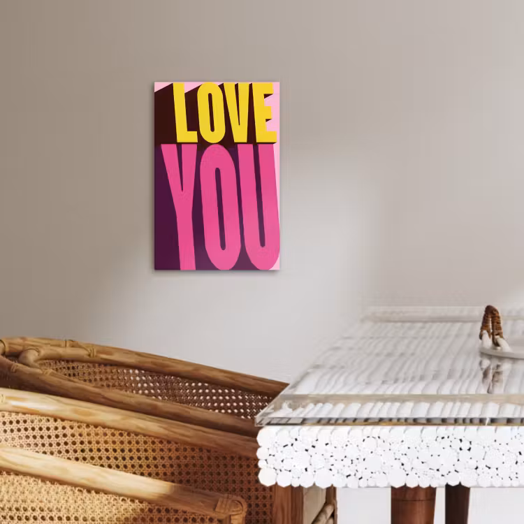 Tableau sur toile - Amour - Texte - Rose - Valentin — 2