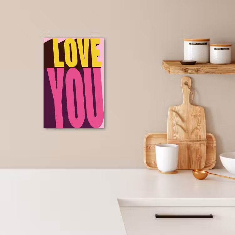 Tableau sur toile - Amour - Texte - Rose - Valentin — 3