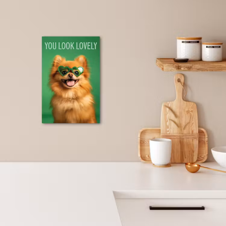 Tableau sur toile - Chien - Lunettes de soleil - Valentin - Amour — 2