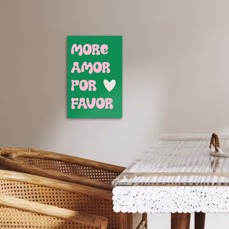 Tableau sur toile - Amor - Valentine - Vert - Texte — 2