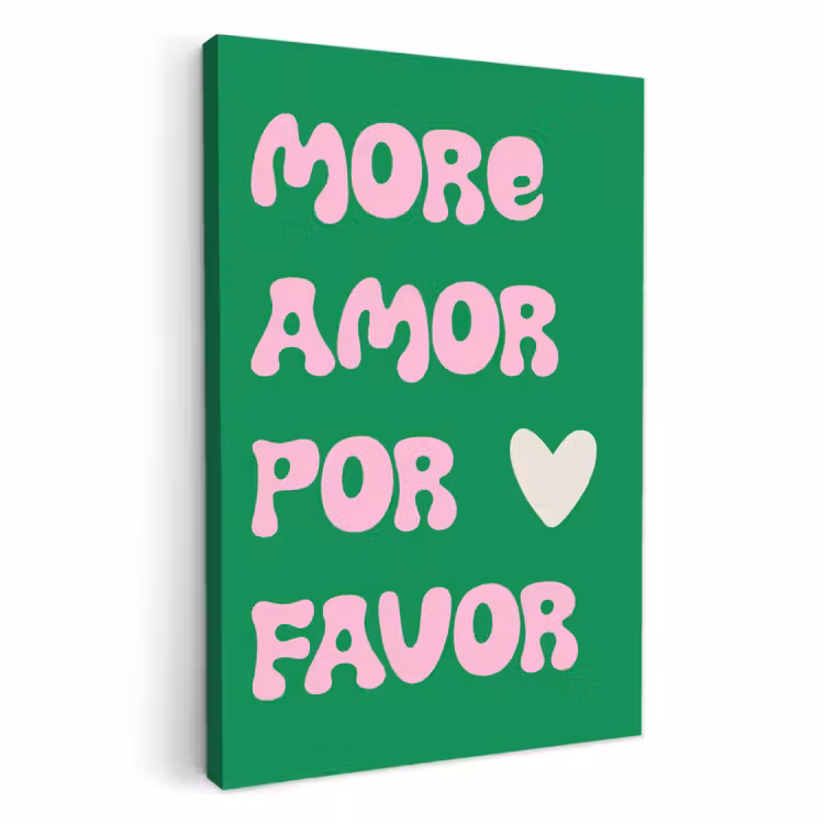 Tableau sur toile - Amor - Valentine - Vert - Texte — 3