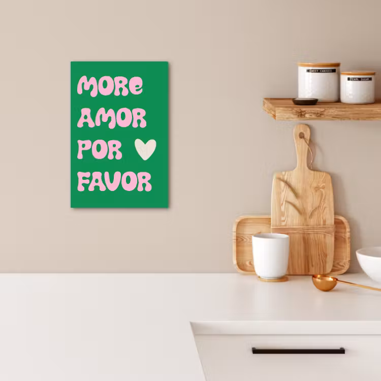 Tableau sur toile - Amor - Valentine - Vert - Texte — 4