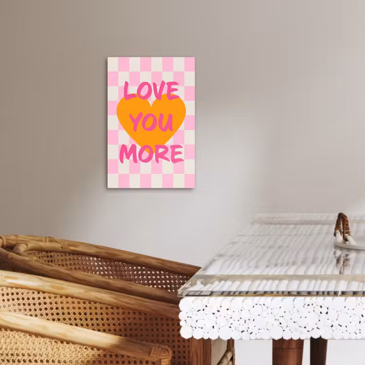 Tableau sur toile - Valentin - Amour - Rose - Orange — 2