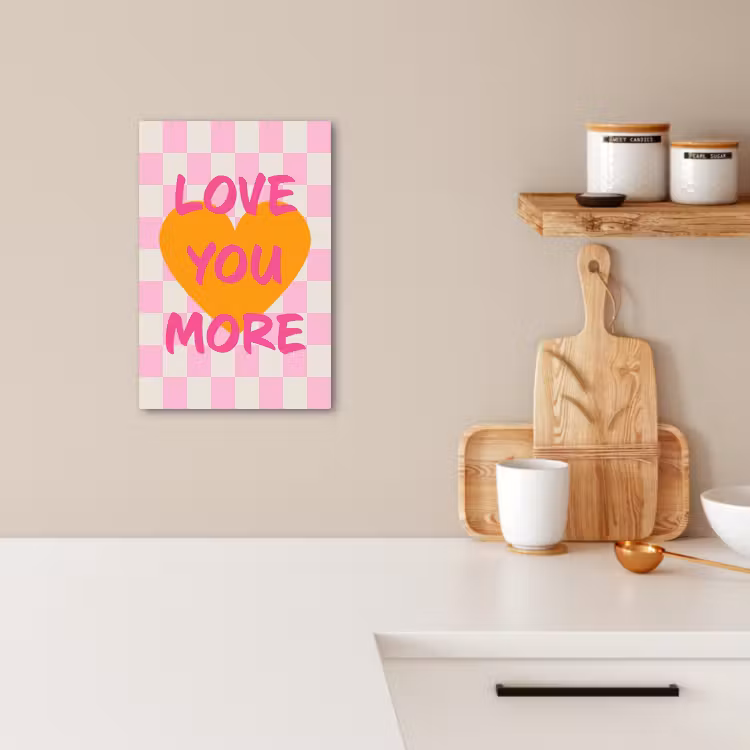 Tableau sur toile - Valentin - Amour - Rose - Orange — 4