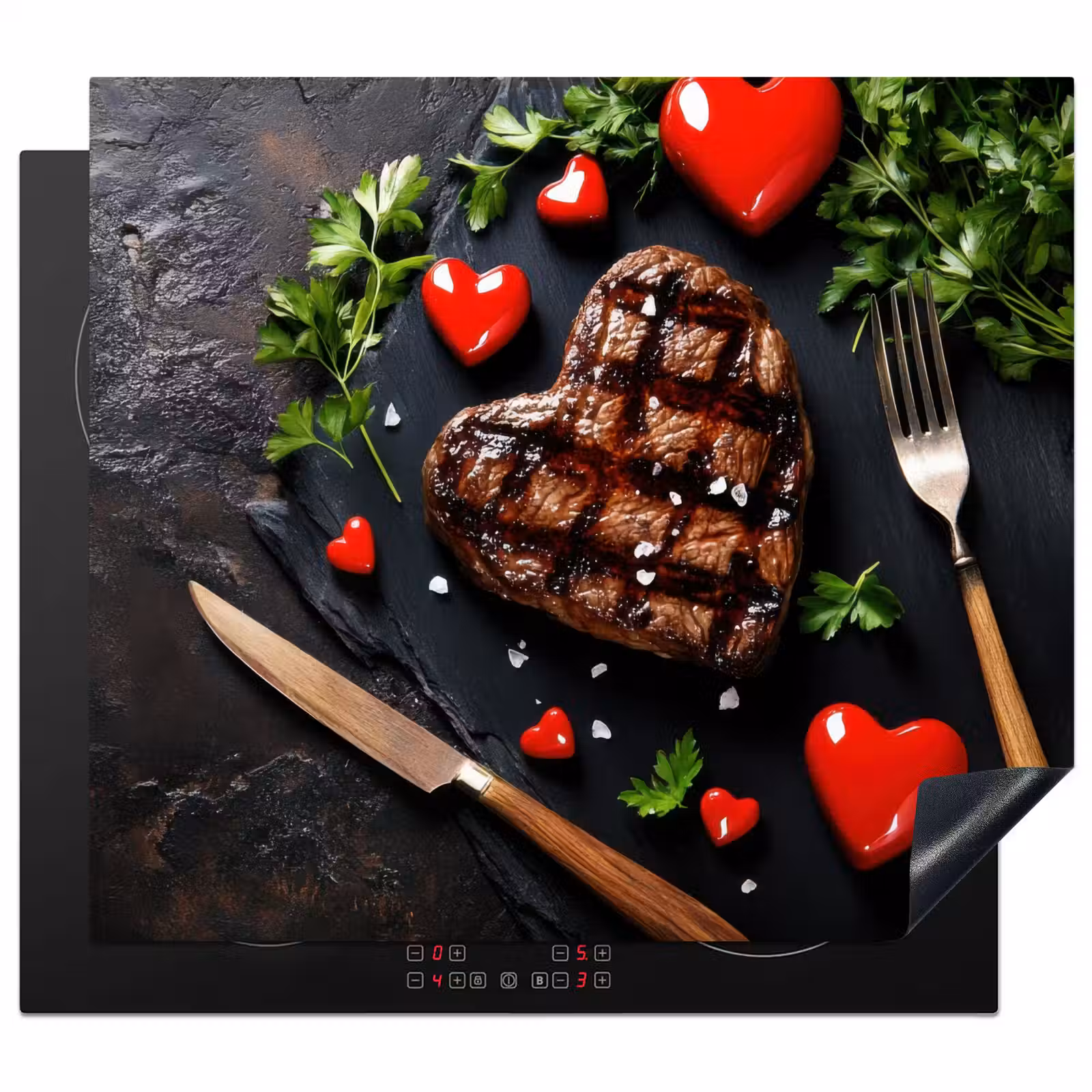 Protection plaque induction - Steak - Coeur - Couverts — 1