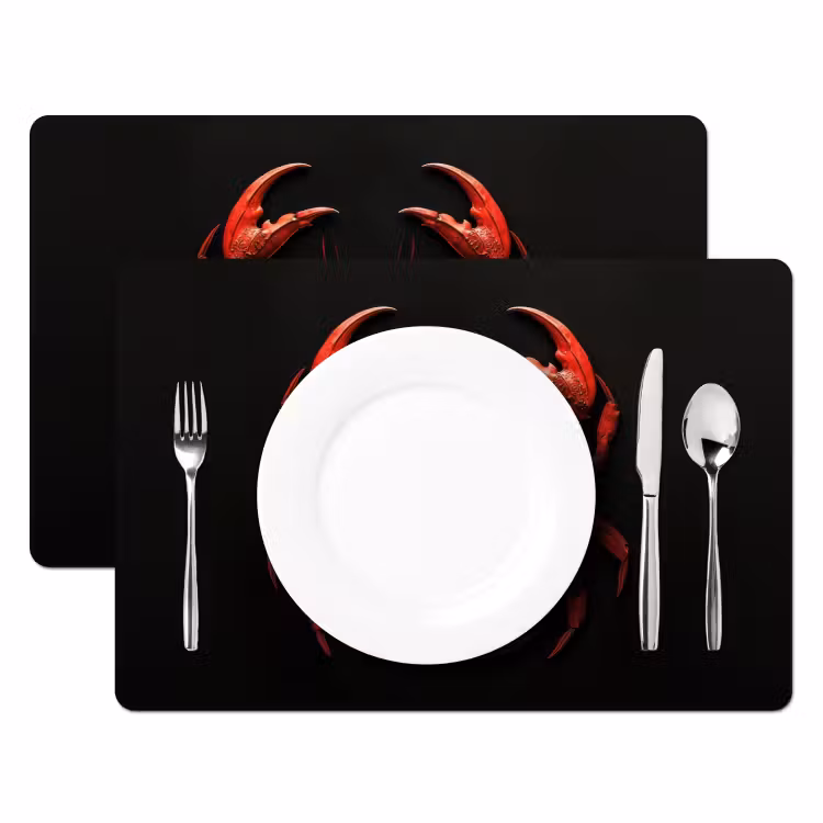 Sets de table en vinyle - Crabe - Rouge - Poissons - Crustacés — 2