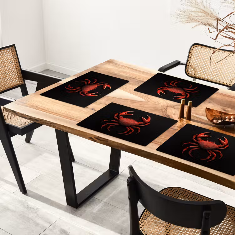 Sets de table en vinyle - Crabe - Rouge - Poissons - Crustacés — 4