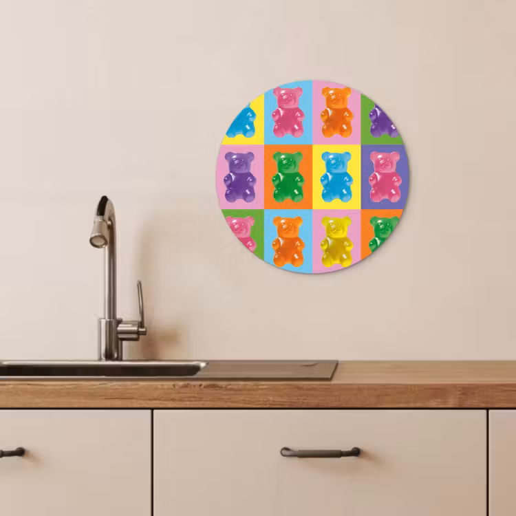 Tableau rond - Art- bonbons - colorés — 2