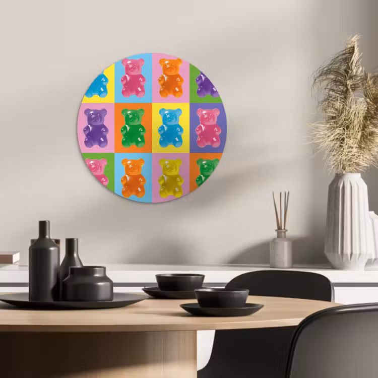 Tableau rond - Art- bonbons - colorés — 4