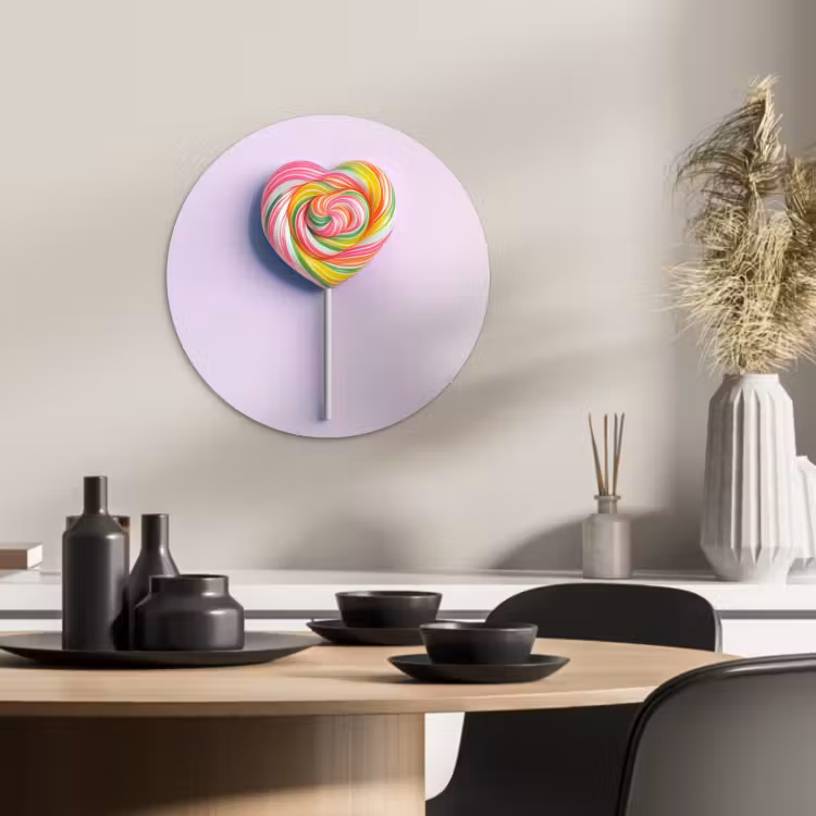 Tableau rond - Coeur - Sucette - Bonbons — 2