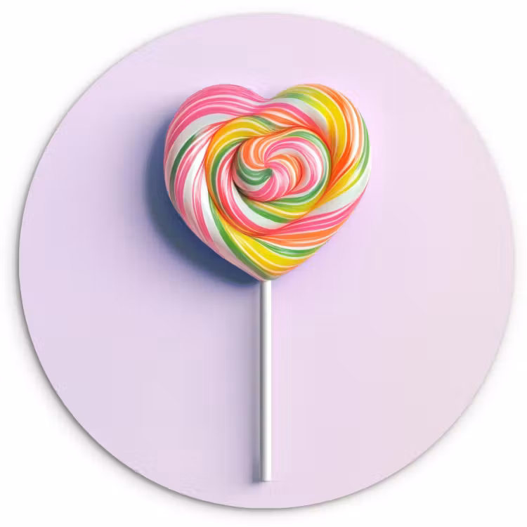 Tableau rond - Coeur - Sucette - Bonbons — 3