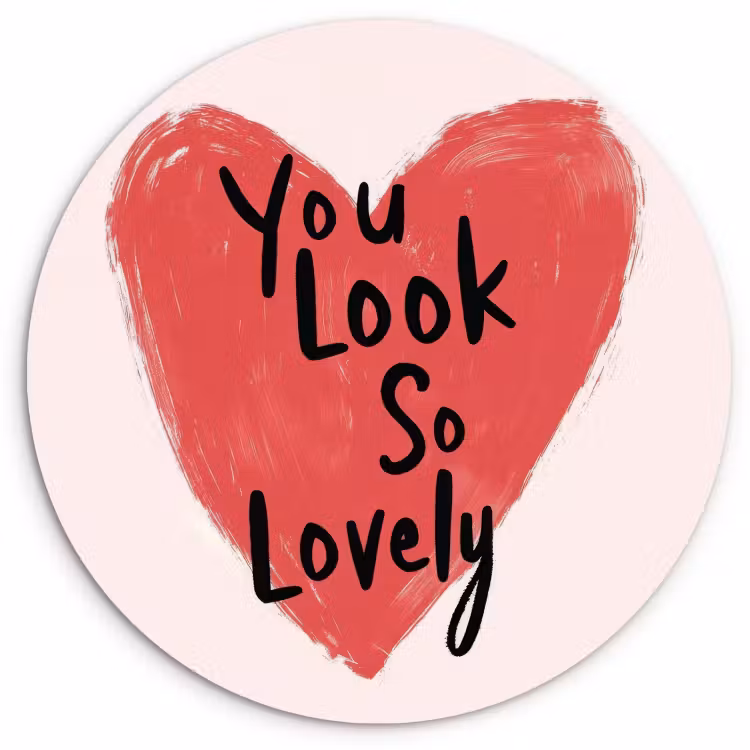 Tableau rond - Coeur - Rouge - Valentin — 1