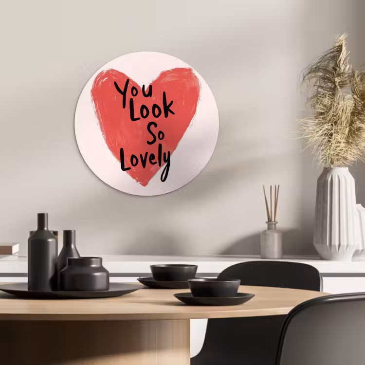 Tableau rond - Coeur - Rouge - Valentin — 3